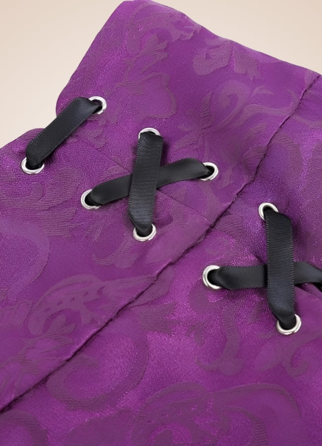 Steampunk Victorian Brocade Skirt Purple / XL steampunk-victorian-brocade-skirt-purple