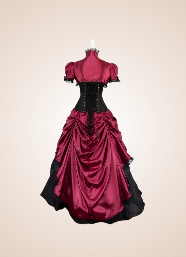 Steampunk Victorian Dress Red / One Size steampunk-victorian-dress-red