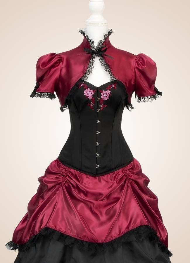Steampunk Victorian Dress Red / One Size steampunk-victorian-dress-red