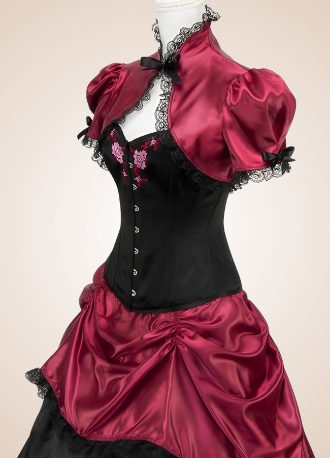 Steampunk Victorian Dress Red / One Size steampunk-victorian-dress-red
