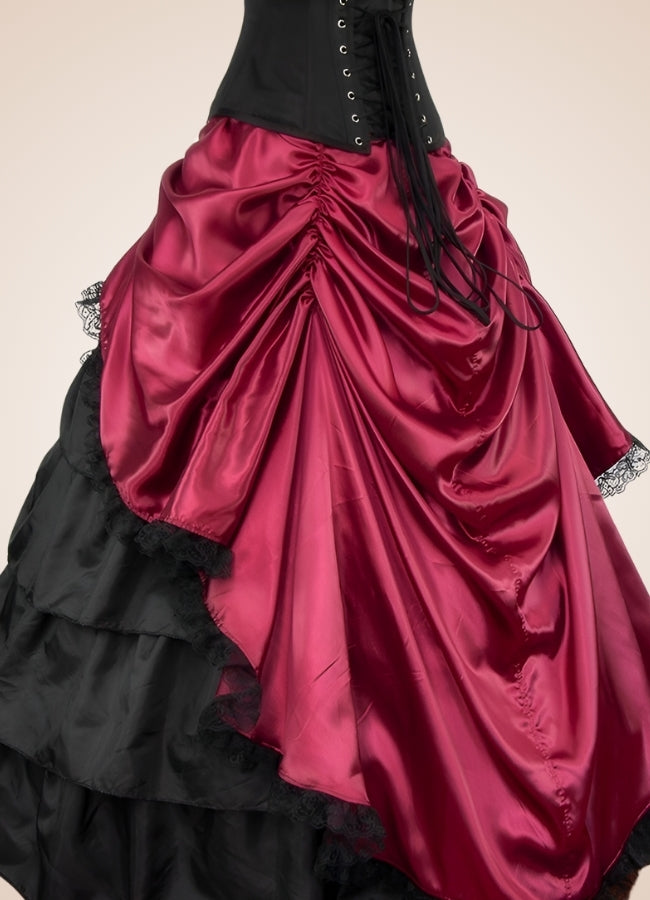 Steampunk Victorian Dress Red / One Size steampunk-victorian-dress-red