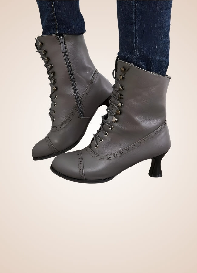 Steampunk Victorian Lace Boots Grey / 12.5 steampunk-victorian-lace-boots-grey