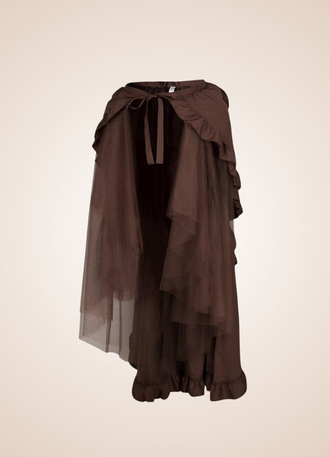 Steampunk Victorian Pleated Skirt Brown / 5XL steampunk-victorian-pleated-skirt-brown
