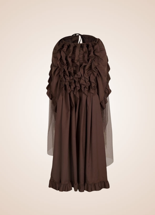 Steampunk Victorian Pleated Skirt Brown / 5XL steampunk-victorian-pleated-skirt-brown