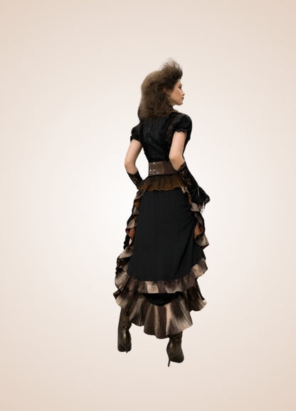 Steampunk Vintage Long Skirt Black / One Size steampunk-vintage-long-skirt-black
