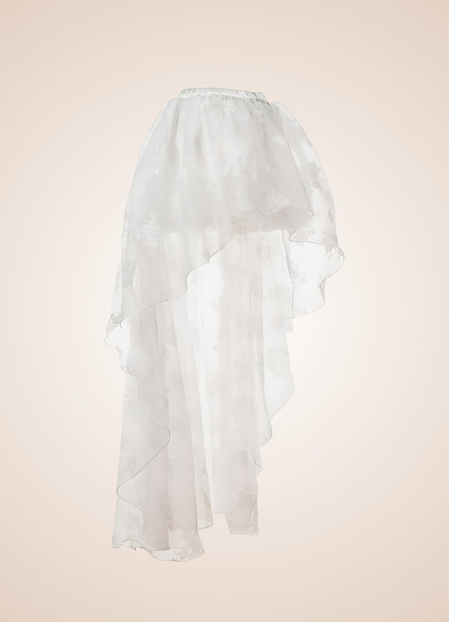 Steampunk White Tulle Skirt White / 5XL steampunk-white-tulle-skirt-white