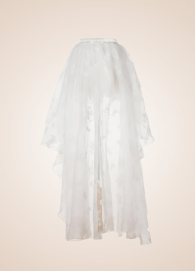 Steampunk White Tulle Skirt White / 5XL steampunk-white-tulle-skirt-white