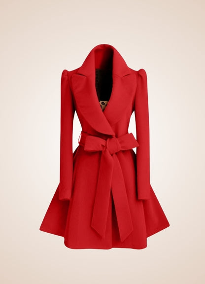 Steampunk Women's Belt Trench Coat Red / L steampunk-womens-belt-trench-coat-red