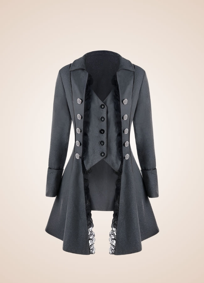 Steampunk Women's Redingote Gray / XL steampunk-womens-redingote-gray