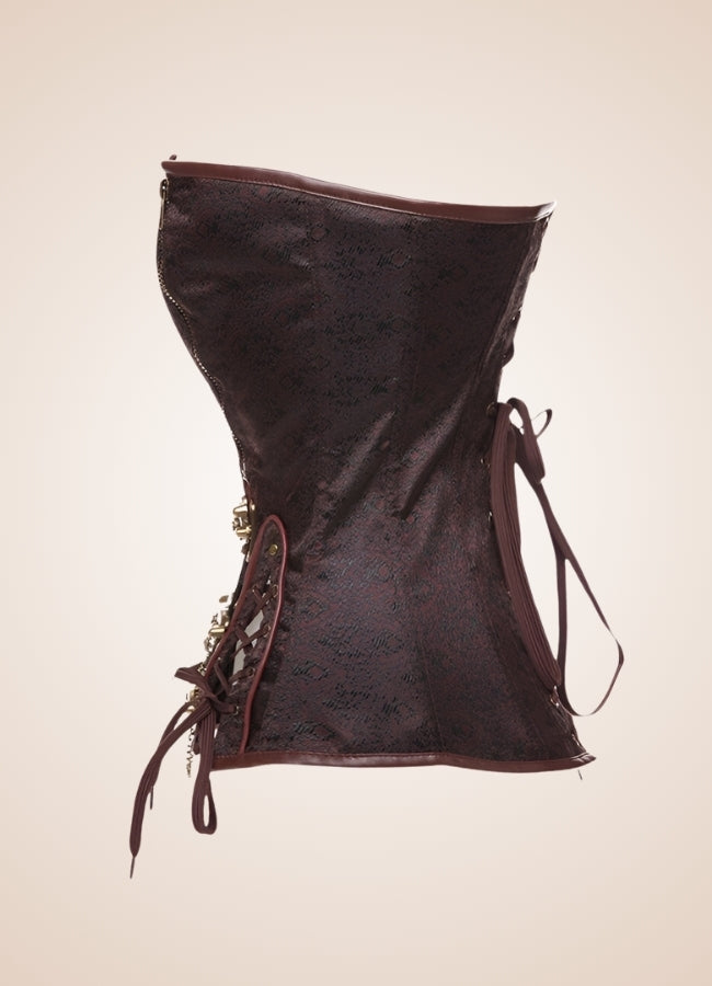 Steampunk Zipper Corset Coffee / 4XL steampunk-zipper-corset-coffee