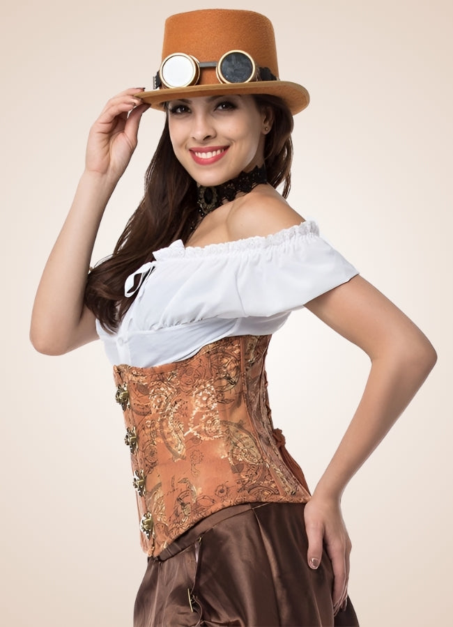 Steel Bone Steampunk Corset Brown / 5XL steel-bone-steampunk-corset-brown