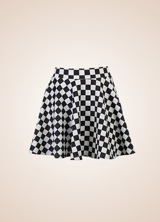 Two Color Gothic Mini Skirt Black / 2XS two-color-gothic-mini-skirt-black