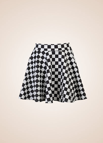 Two Color Gothic Mini Skirt Black / 2XS two-color-gothic-mini-skirt-black