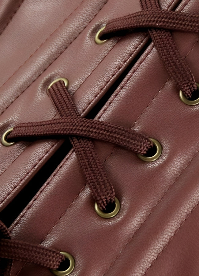 Underbust Leather Steampunk Corset Brown / XL underbust-leather-steampunk-corset-brown