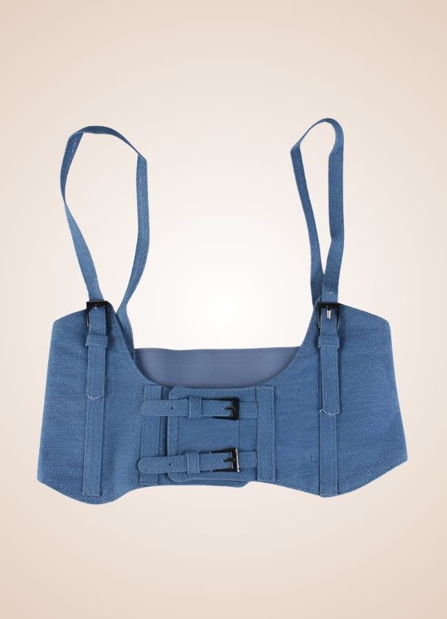 Vest Style Steampunk Corset Blue / ONE SIZE vest-style-steampunk-corset-blue
