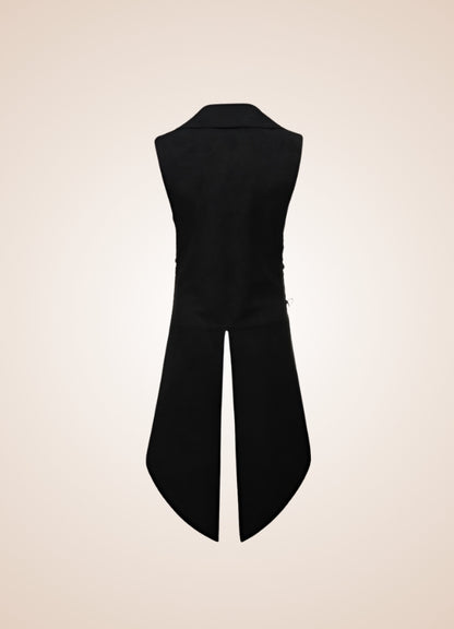 Victorian Gothic Long Vest Black / XL victorian-gothic-long-vest-black