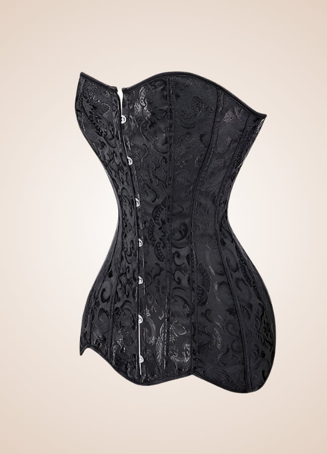 Victorian Steampunk Long Corset Black / 2XS victorian-steampunk-long-corset-black