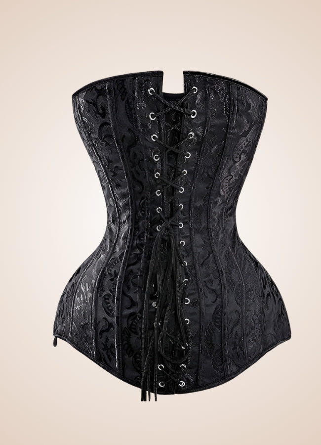 Victorian Steampunk Long Corset Black / 2XS victorian-steampunk-long-corset-black