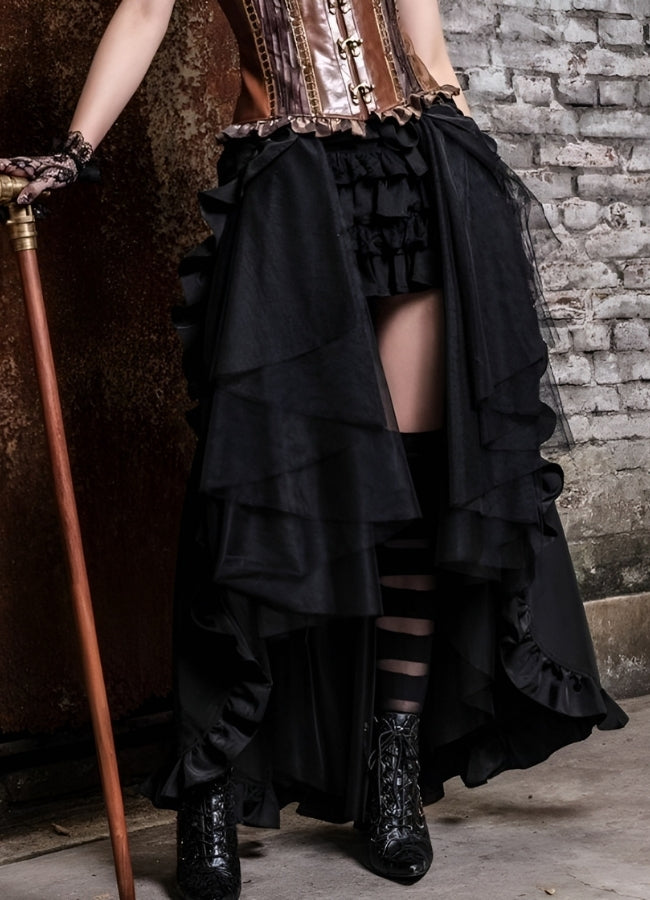 Victorian Steampunk Skirt Black / 2XL victorian-steampunk-skirt-black