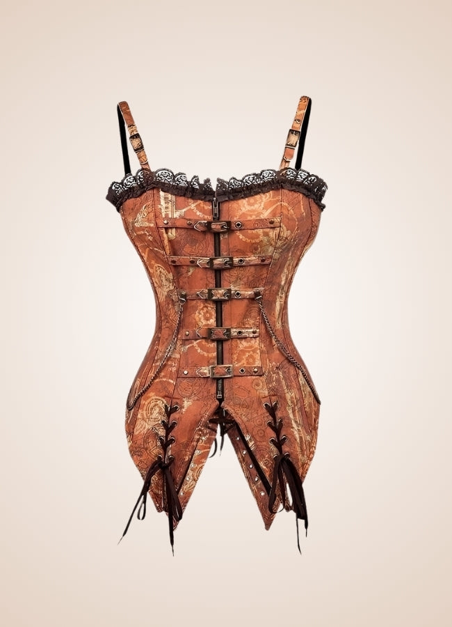 Vintage Brown Steampunk Bustier Brown / XL vintage-brown-steampunk-bustier-brown