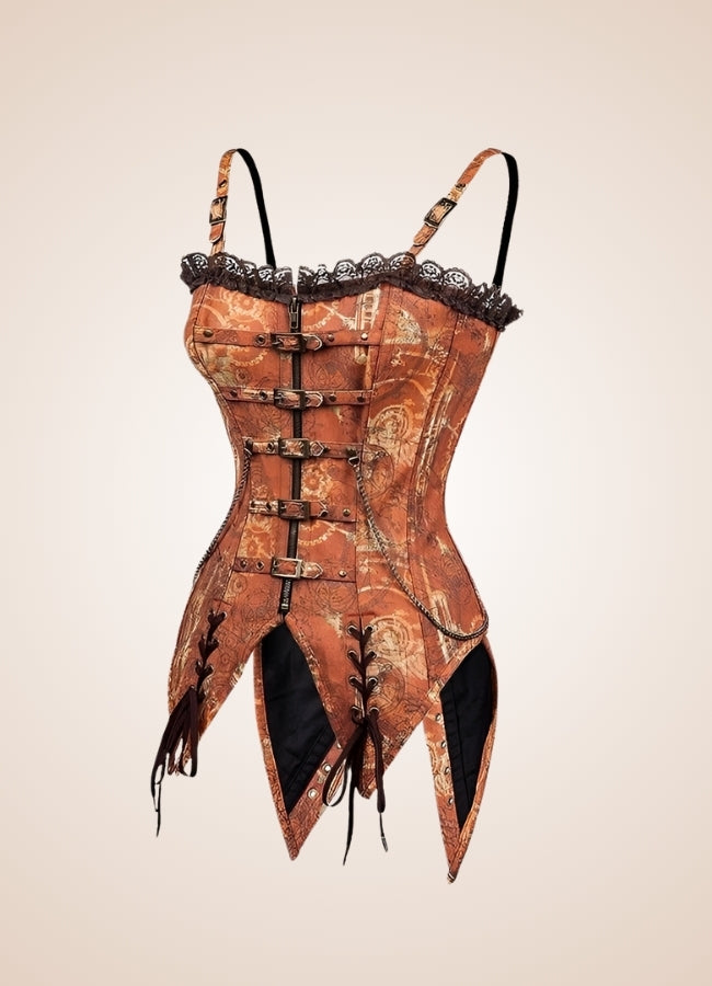 Vintage Brown Steampunk Bustier Brown / XL vintage-brown-steampunk-bustier-brown
