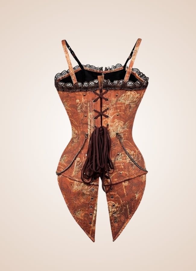 Vintage Brown Steampunk Bustier Brown / XL vintage-brown-steampunk-bustier-brown