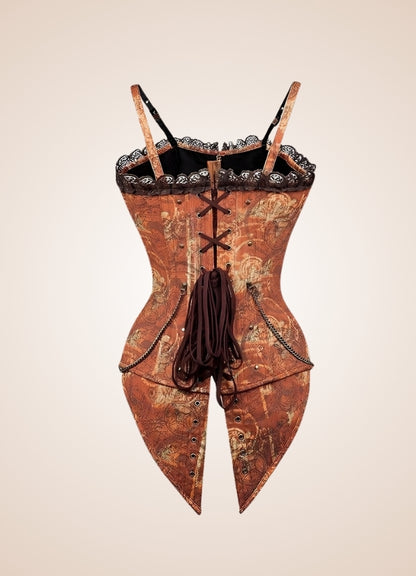 Vintage Brown Steampunk Bustier Brown / XL vintage-brown-steampunk-bustier-brown