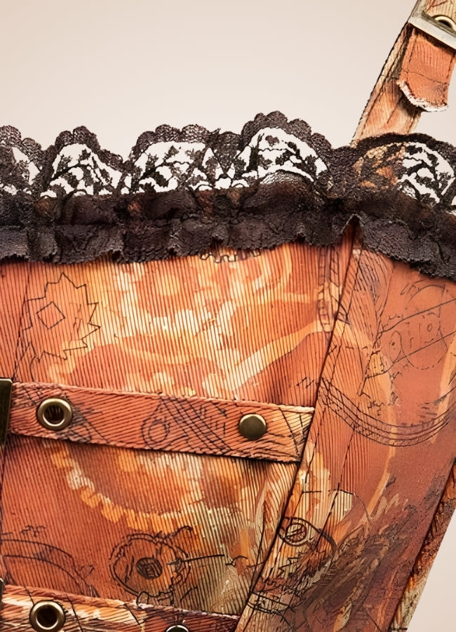 Vintage Brown Steampunk Bustier Brown / XL vintage-brown-steampunk-bustier-brown