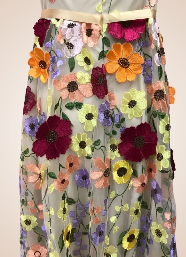 Vintage Floral Lace Steampunk Dress Apricot / 2XL vintage-floral-lace-steampunk-dress-apricot