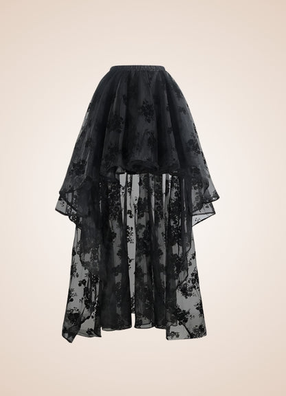 Vintage Flowers Steampunk Skirt Black / 5XL vintage-flowers-steampunk-skirt-black