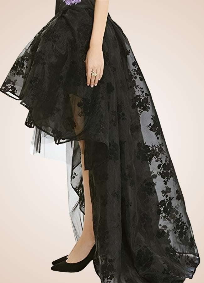 Vintage Flowers Steampunk Skirt Black / 5XL vintage-flowers-steampunk-skirt-black