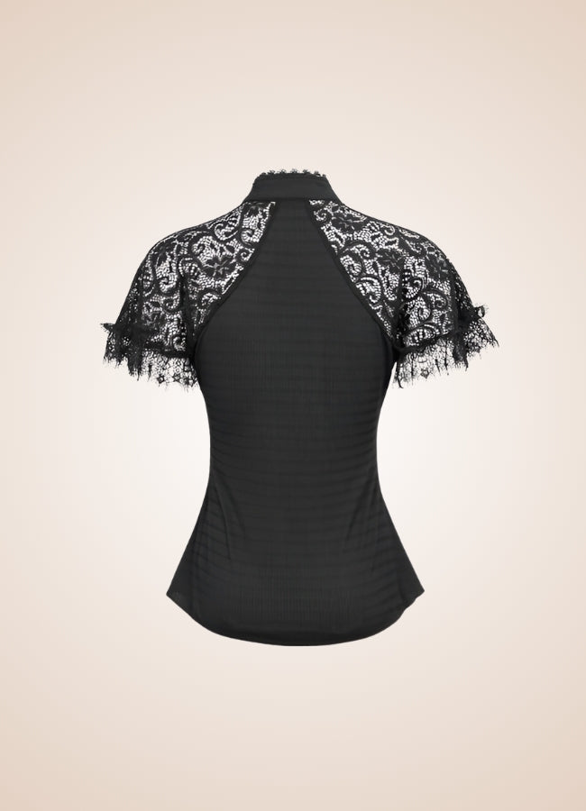 Vintage Gothic High Collar Shirt Black / 2XL vintage-gothic-high-collar-shirt-black