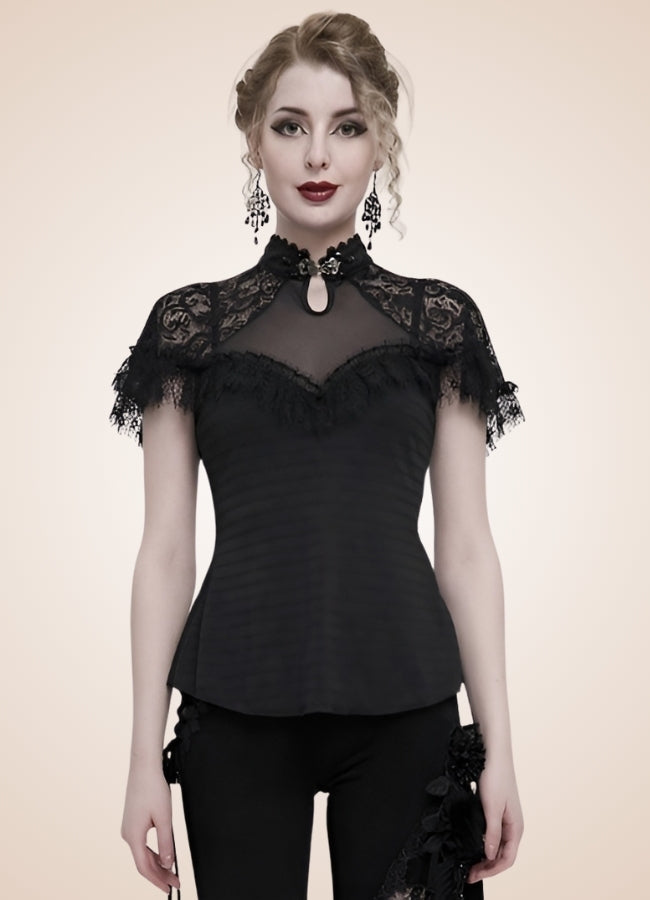 Vintage Gothic High Collar Shirt Black / 2XL vintage-gothic-high-collar-shirt-black