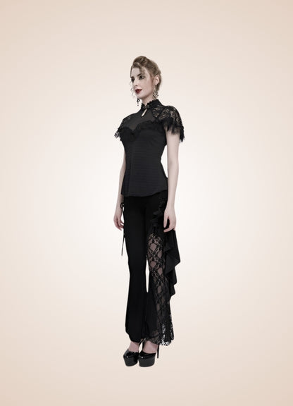 Vintage Gothic High Collar Shirt Black / 2XL vintage-gothic-high-collar-shirt-black