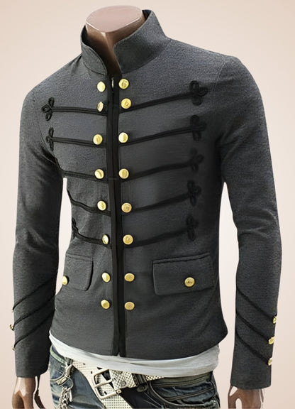 Vintage Gothic Military Jacket Dark Grey / 4XL vintage-gothic-military-jacket-dark-grey