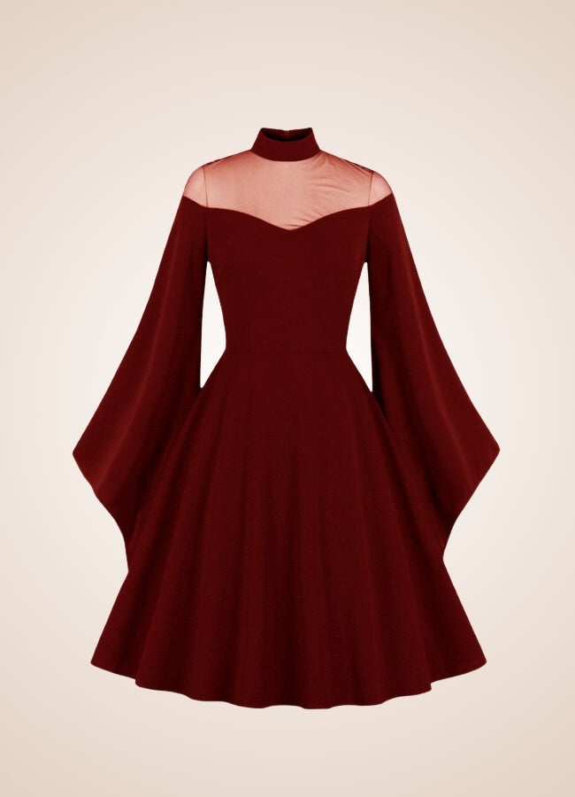 Vintage Gothic Simple Dress Wine Red / XL vintage-gothic-simple-dress-wine-red