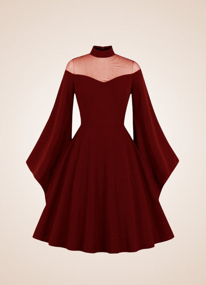 Vintage Gothic Simple Dress Wine Red / XL vintage-gothic-simple-dress-wine-red