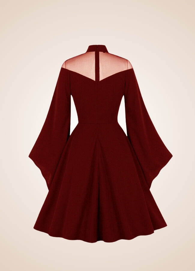 Vintage Gothic Simple Dress Wine Red / XL vintage-gothic-simple-dress-wine-red