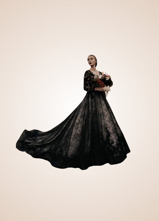 Vintage Gothic Wedding Dress Black Us Size / 16(XL) vintage-gothic-wedding-dress-black-us-size