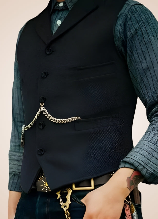 Vintage Steampunk Gilet Black / 3XL vintage-steampunk-gilet-black