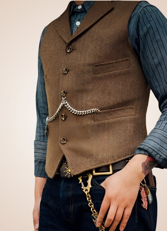 Vintage Steampunk Gilet Light Brown / 3XL vintage-steampunk-gilet-light-brown