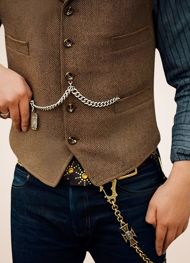 Vintage Steampunk Gilet Light Brown / 3XL vintage-steampunk-gilet-light-brown