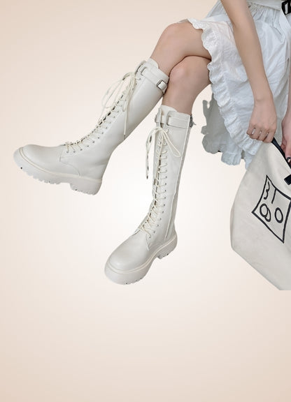White Knee High Steampunk Boots White / 8.5 white-knee-high-steampunk-boots-white