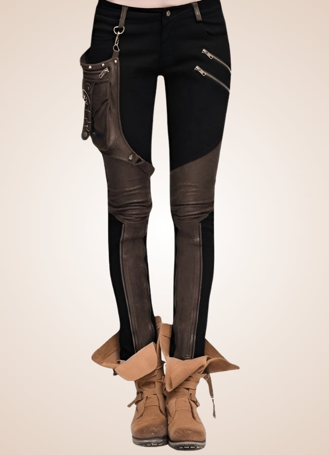Woman Steampunk Style Pants Brown / 2XL woman-steampunk-style-pants-brown