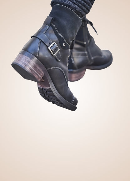 Women's Casual Steampunk Ankle Boots Black / 12.5 womens-casual-steampunk-ankle-boots-black