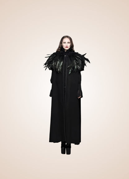 Women's Gothic Hooded Long Coat Black / M womens-gothic-hooded-long-coat-black