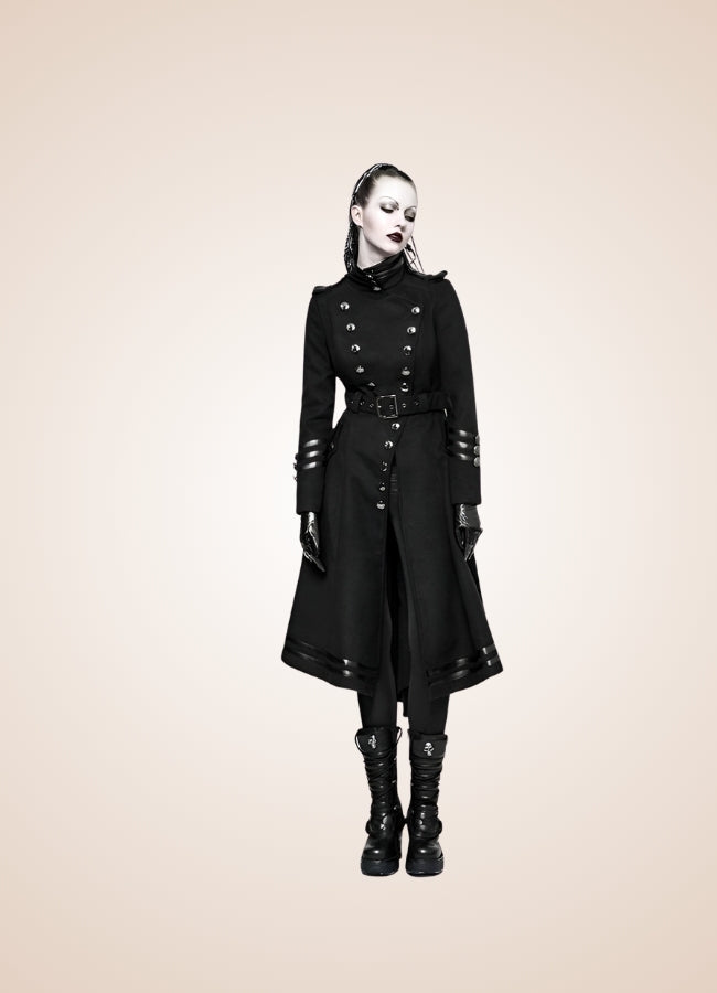 Women's Gothic Military Long Coat Black / XL womens-gothic-military-long-coat-black
