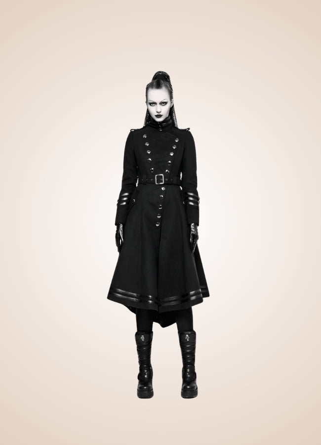 Women's Gothic Military Long Coat Black / XL womens-gothic-military-long-coat-black
