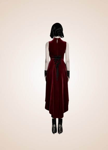 Women's Gothic Sleeveless Dress Red / XL-2XL womens-gothic-sleeveless-dress-red