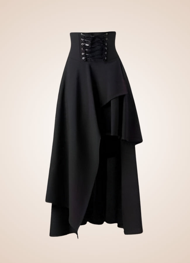 Women's Medieval Asymmetrical Steampunk Skirt Black / XL womens-medieval-asymmetrical-steampunk-skirt-black